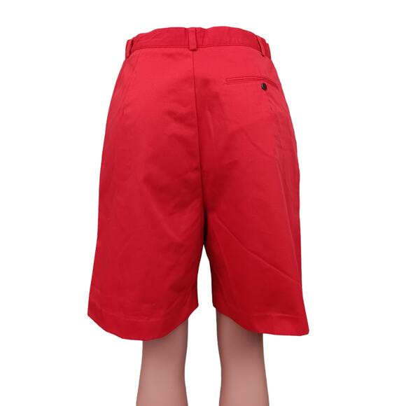 Vintage Robinson's Bermuda Shorts Size 14 Red Pleated Front Pockets Belt Loops - Picture 2 of 6